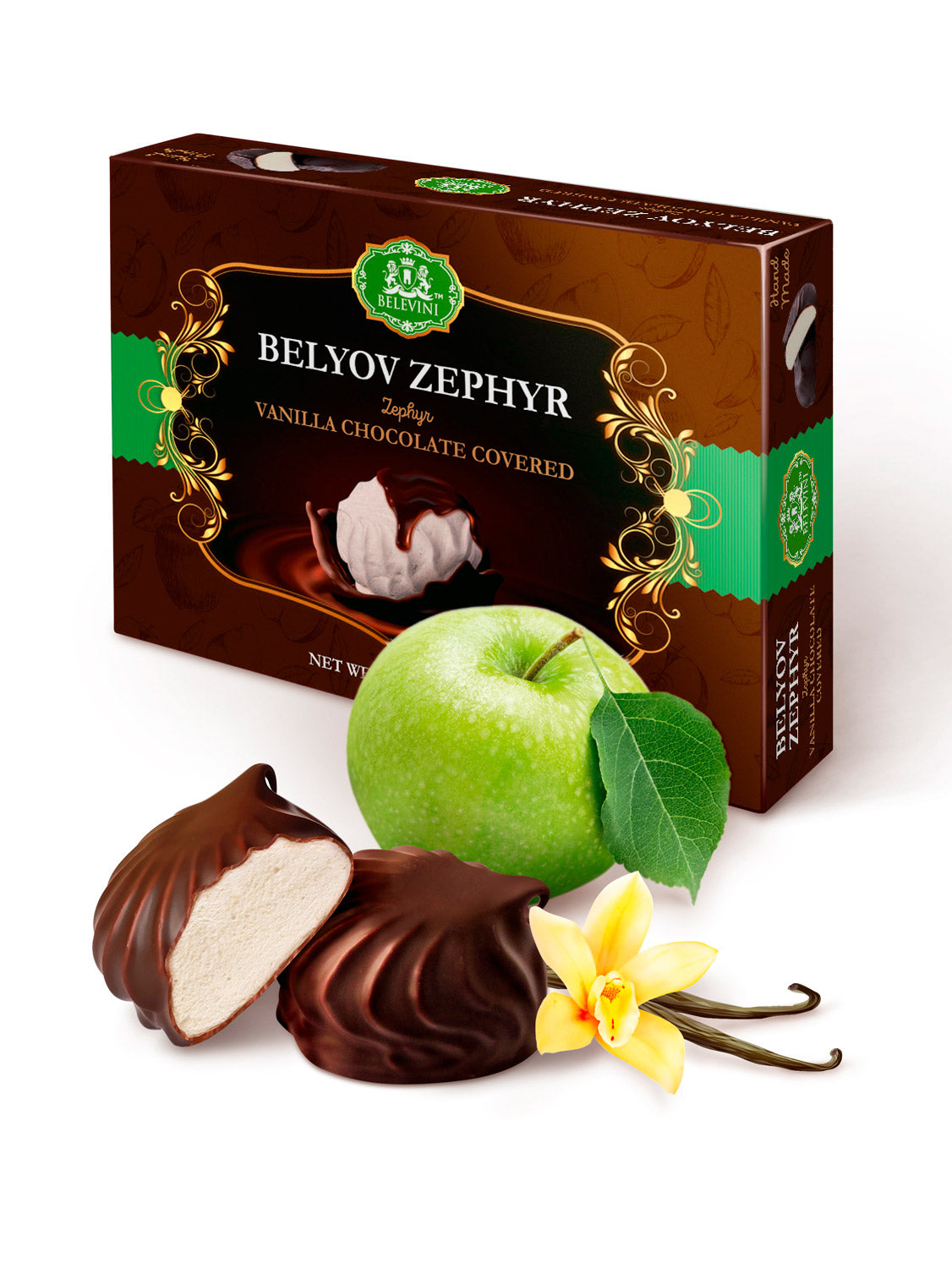 Belov Zefir Vanille in Schokolade, 250 g