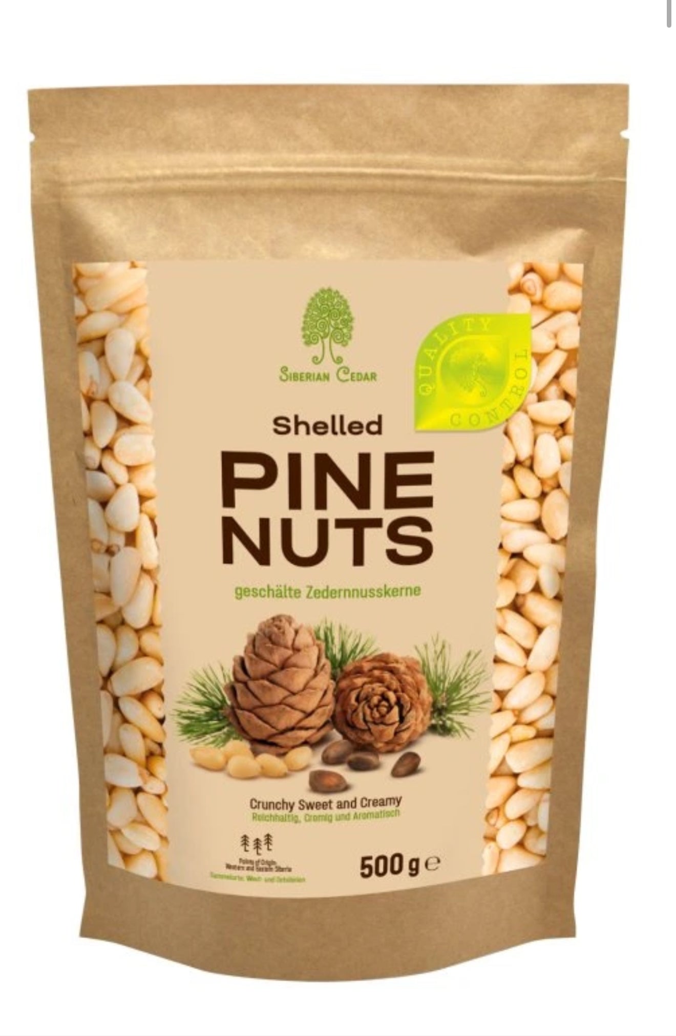 Premium Bio Pinienkerne, ausgewählt, 500 g